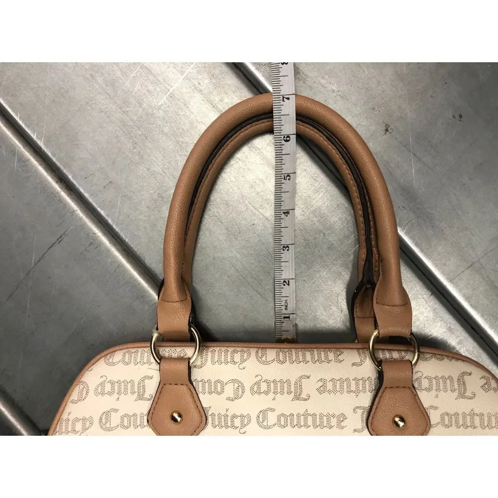Juicy Couture Daydream Satchel Handbag‎ Womens Brown Cream Signature Logo